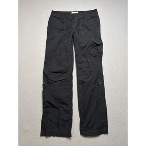 OP Cargo Pants Women 7 Black Soot Y2K‎ Utility Straight Leg Pockets 0J11001Y